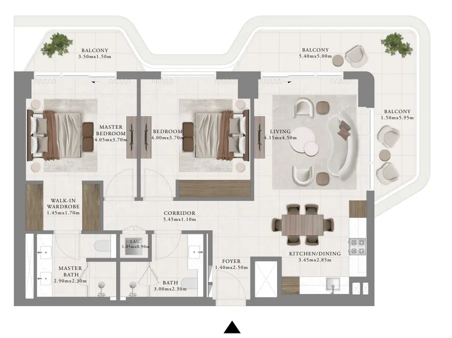 Sera 2 — планировка 2 BR Type B