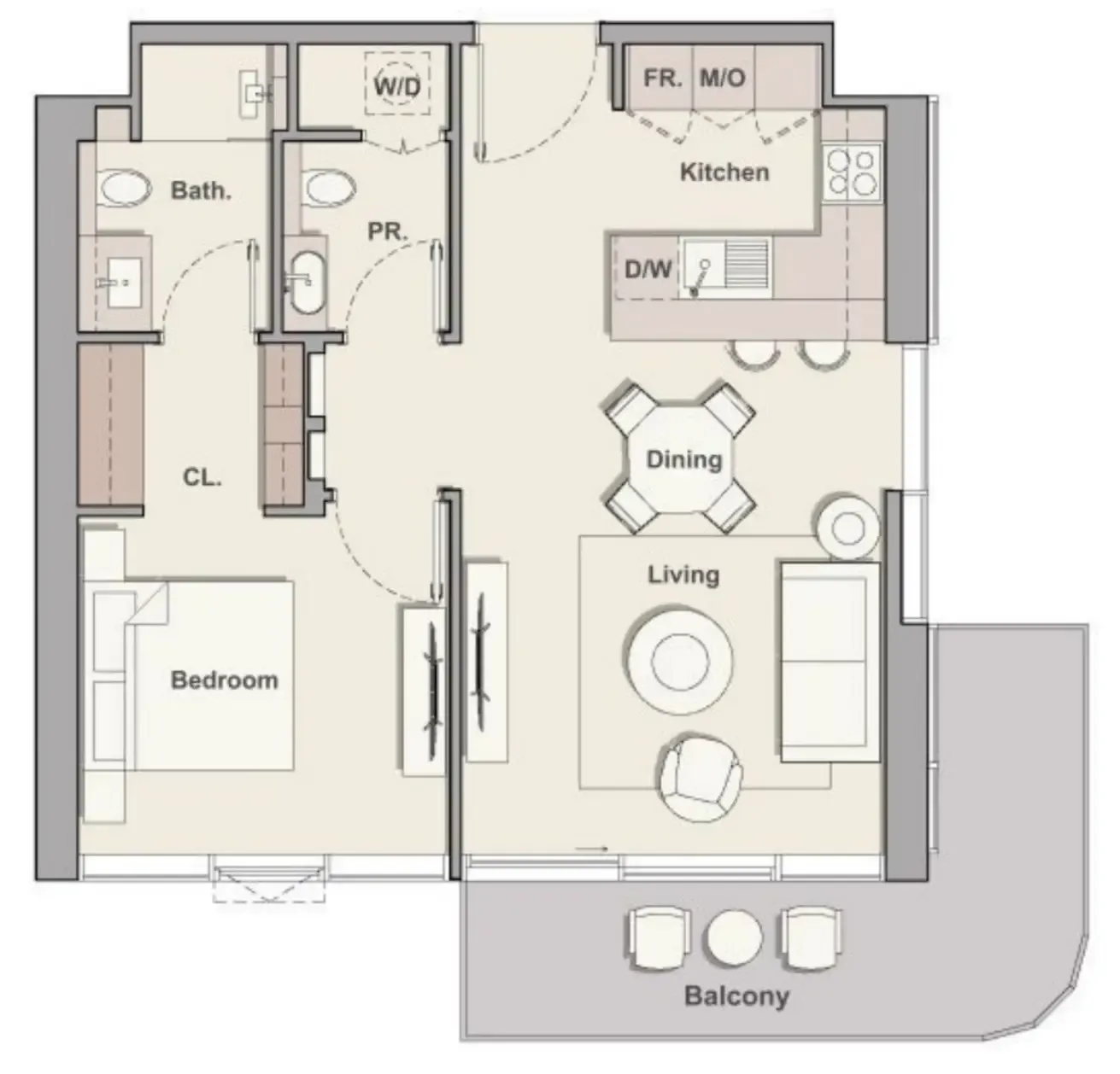 Soto Grande — планировка 1 BR Type D