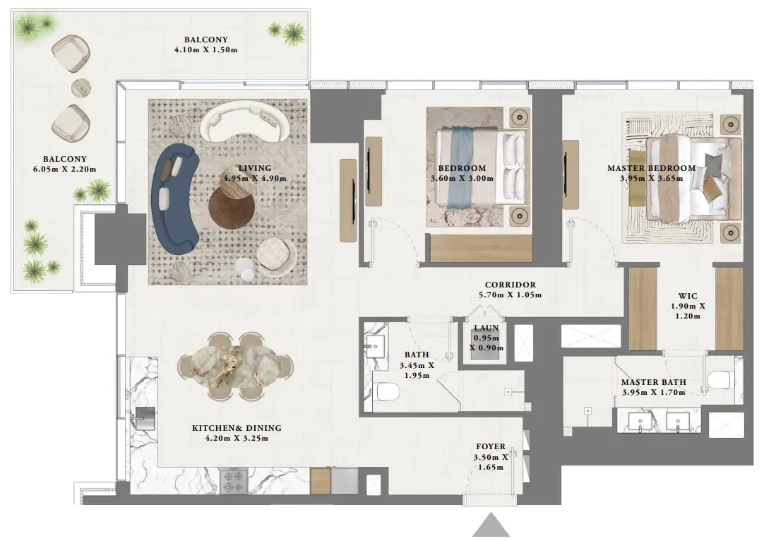 Albero — планировка 2 BR Type C
