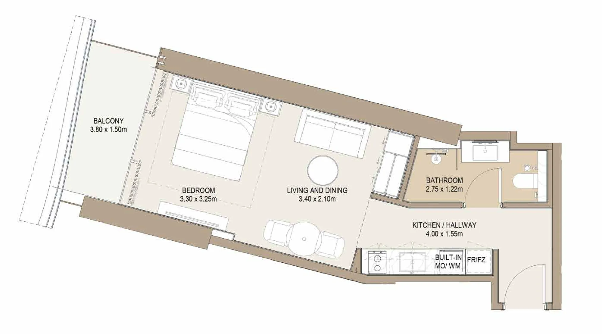 Laguna Residence — планировка 0 BR Type A