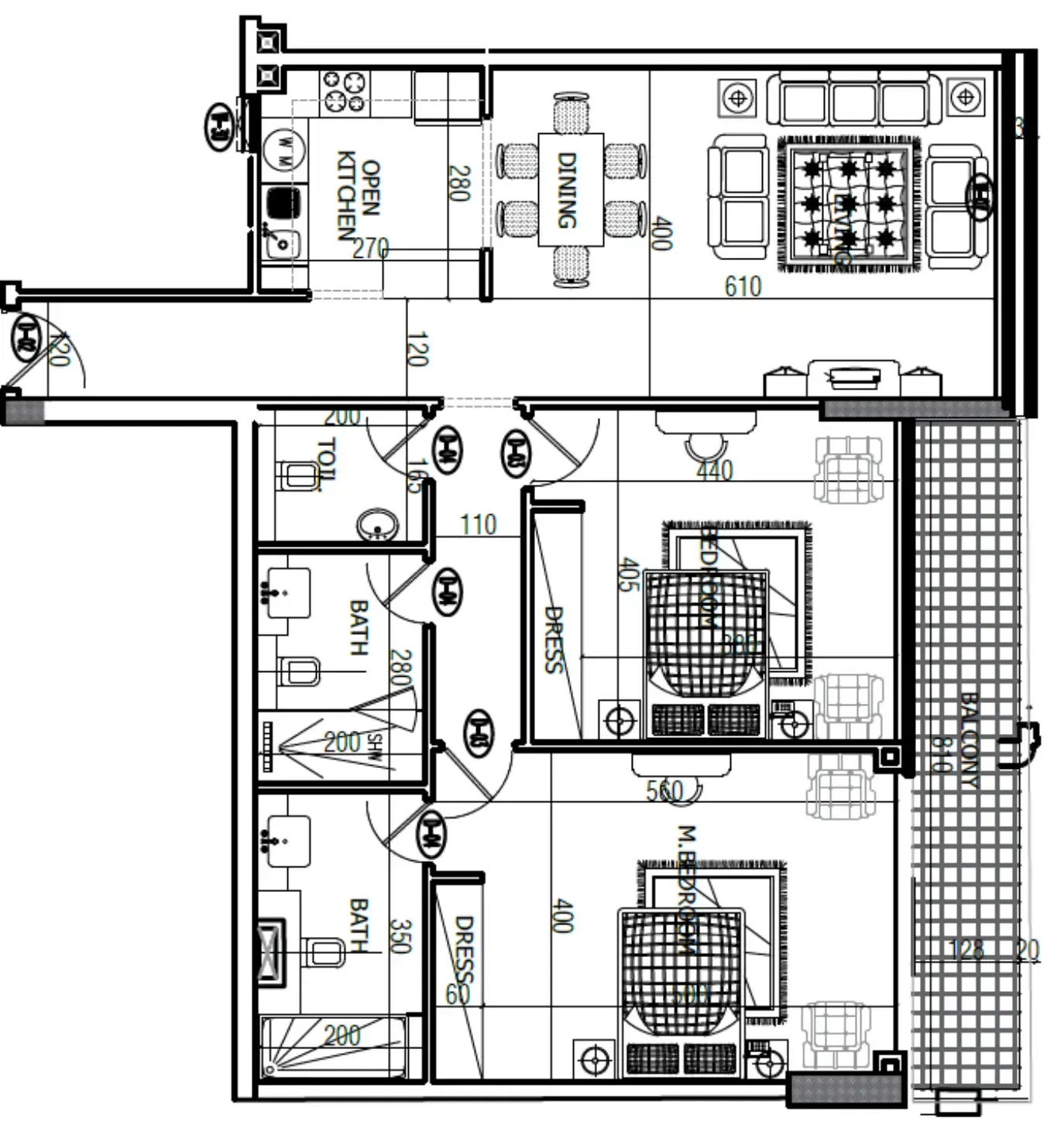 Mackerel Tower — планировка 2 BR Type C