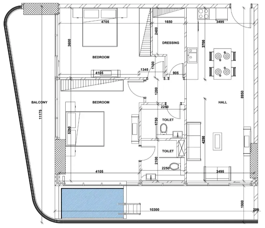 Peace Lagoons 2 — планировка 2 BR Type AQ