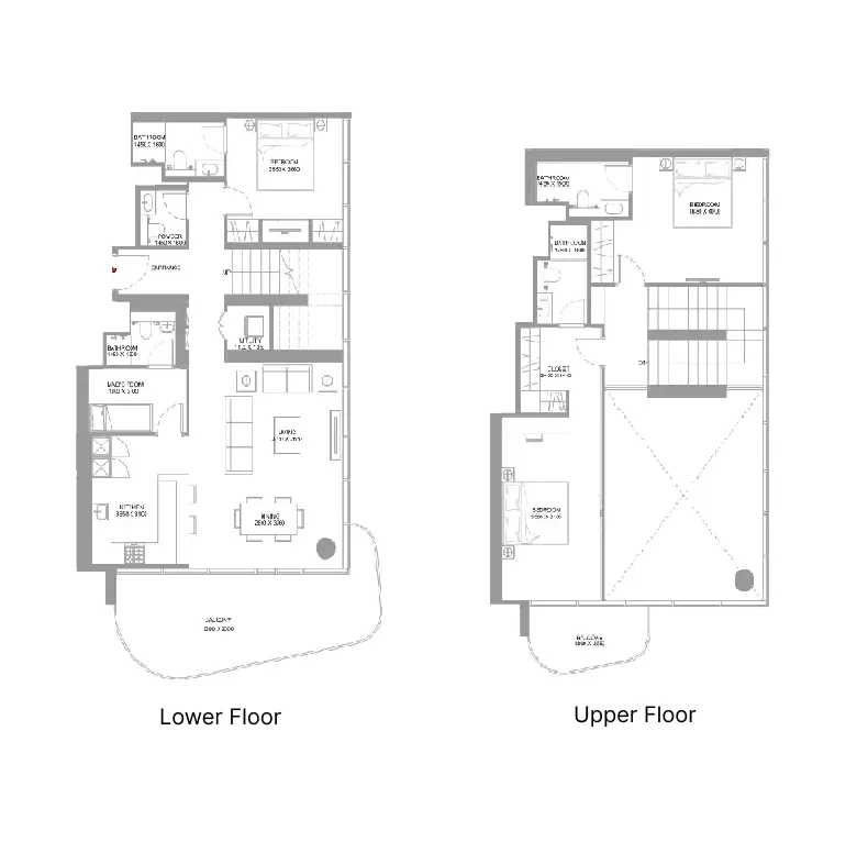 Pierside Marina Residences — планировка 3 BR Type A