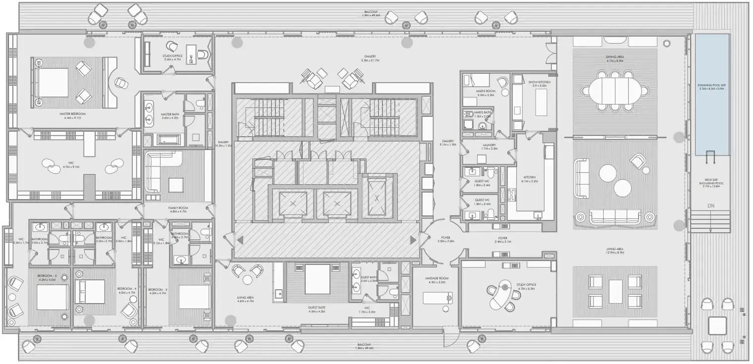 Armani Beach Residence — планировка 5 BR Type B