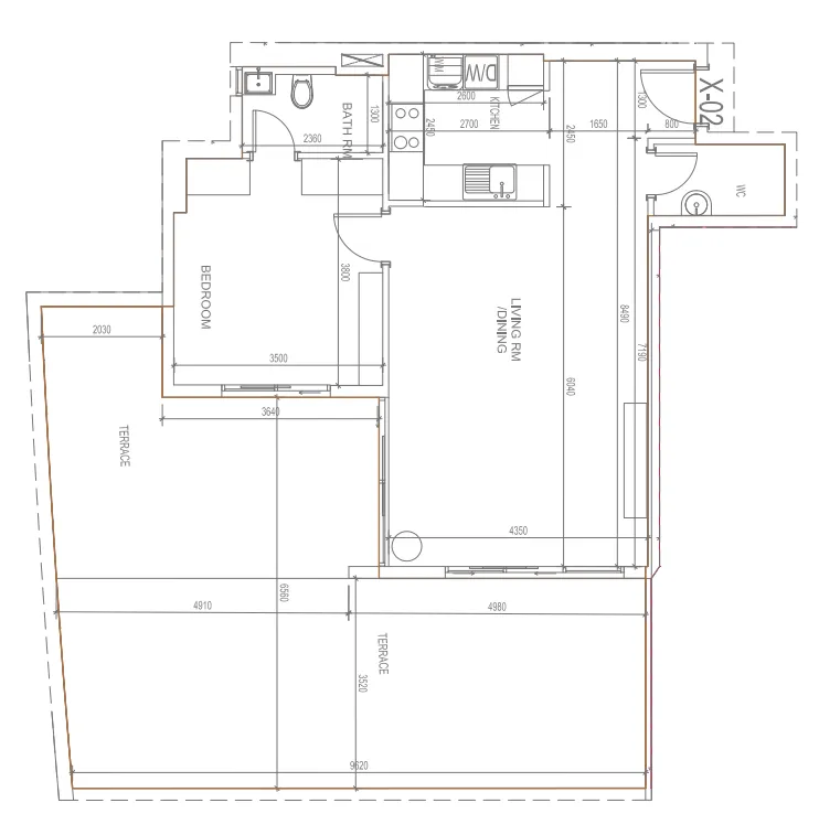 Blue Bay Walk — планировка 1 BR Type J