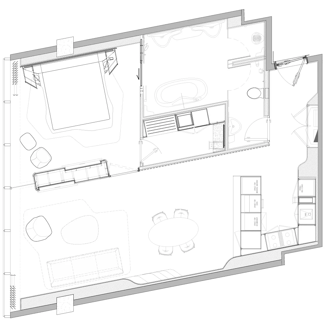 Opus By Zaha Hadid — планировка 1 BR Type B