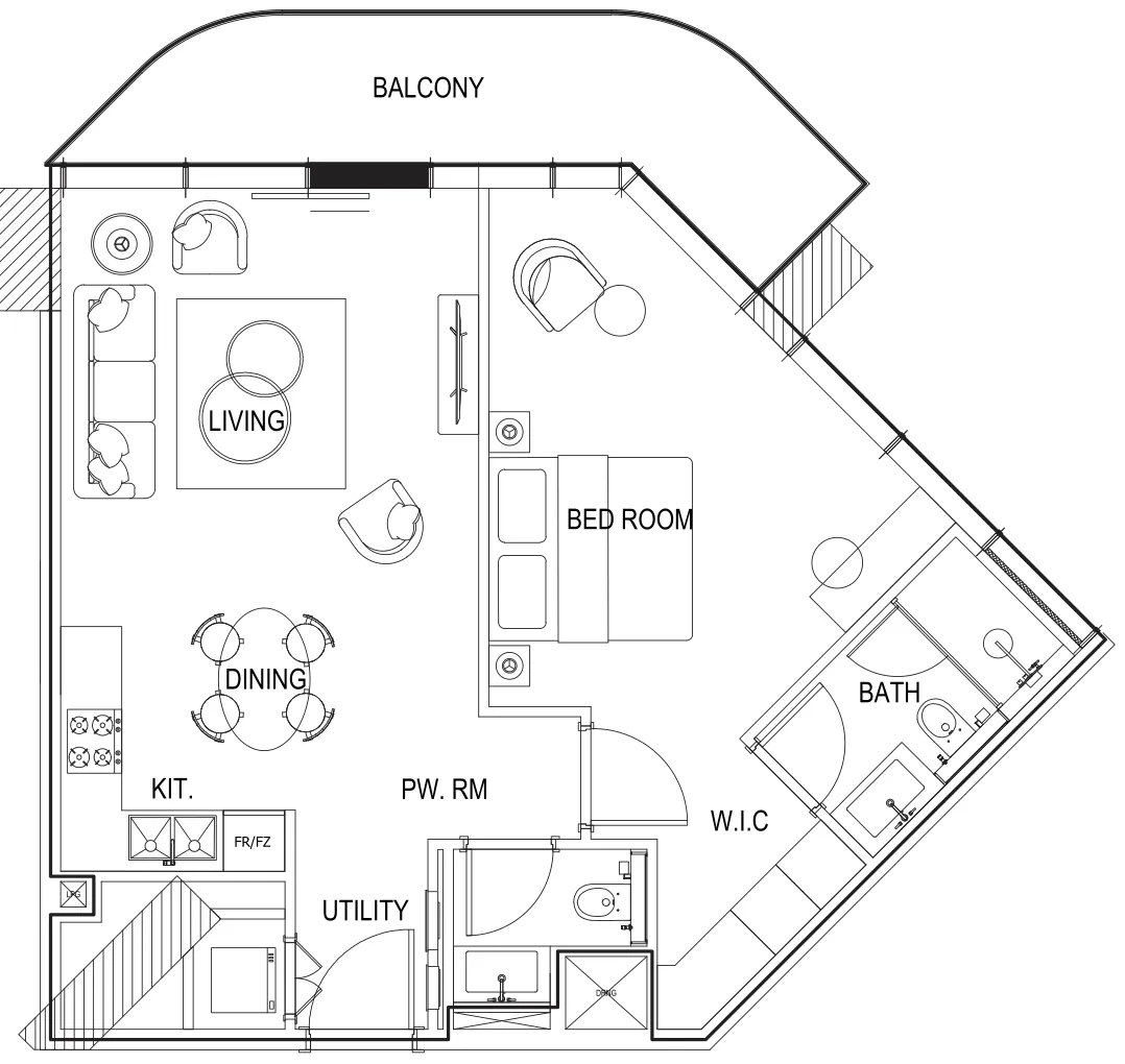Parkway by Prestige One — планировка 1 BR Type D