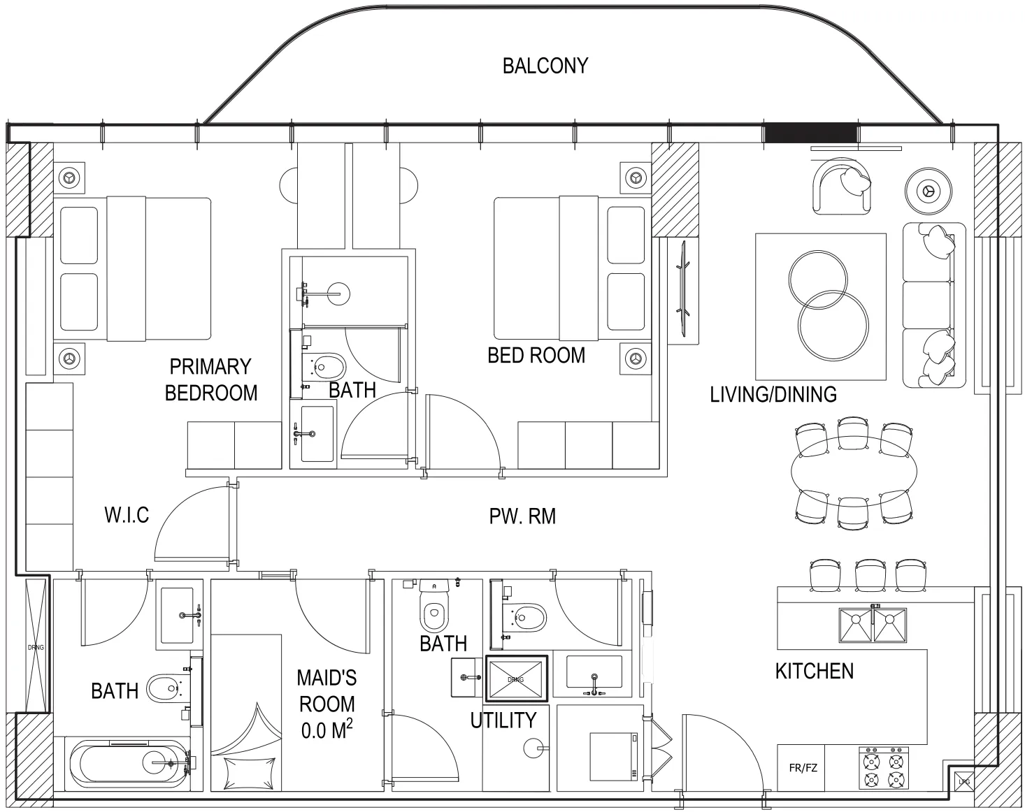 Parkway by Prestige One — планировка 2 BR Type K