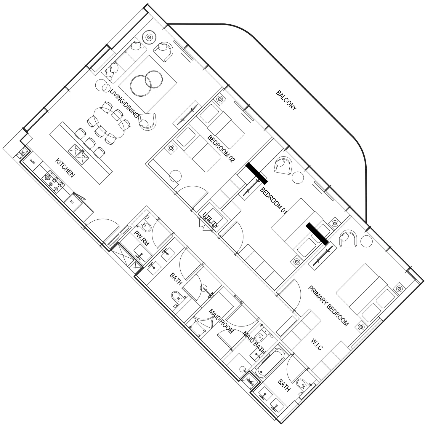 Parkway by Prestige One — планировка 3 BR Type F