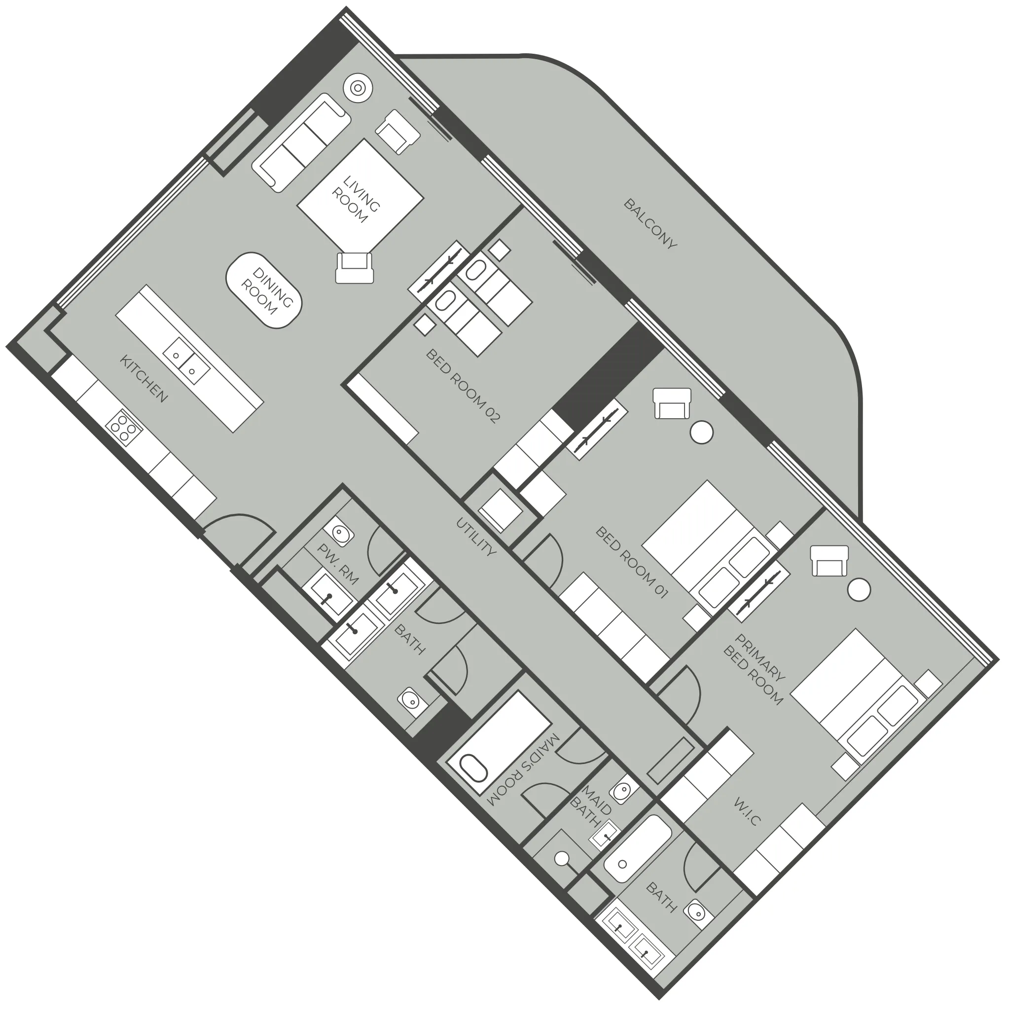 Parkway by Prestige One — планировка 3 BR Type B