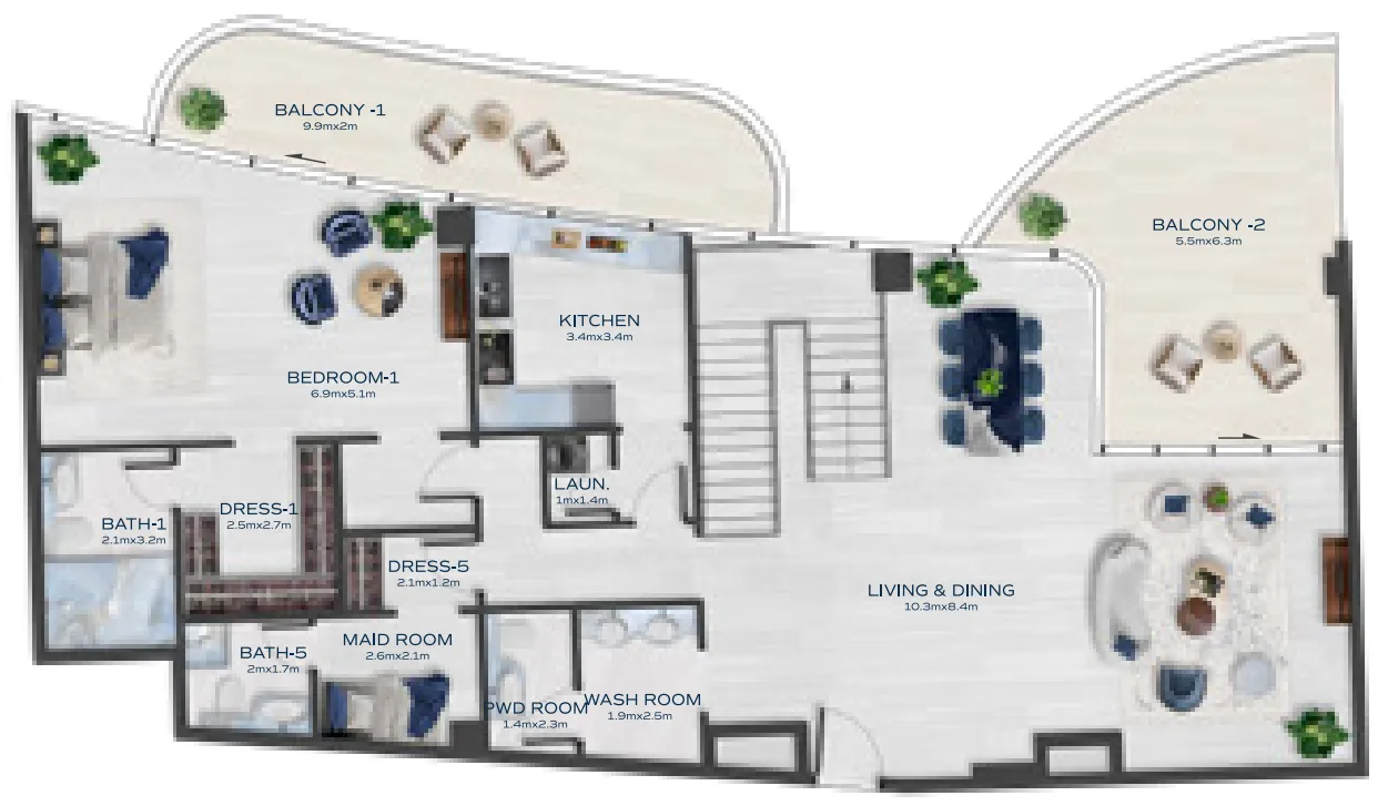 Acacia by BNW Developments — планировка 4 BR Type B