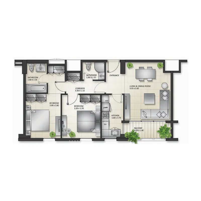 Al Mamsha Sharjah — планировка Type V23