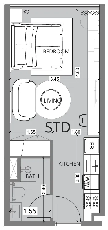 Al Haseen Residences 6 — планировка Студия