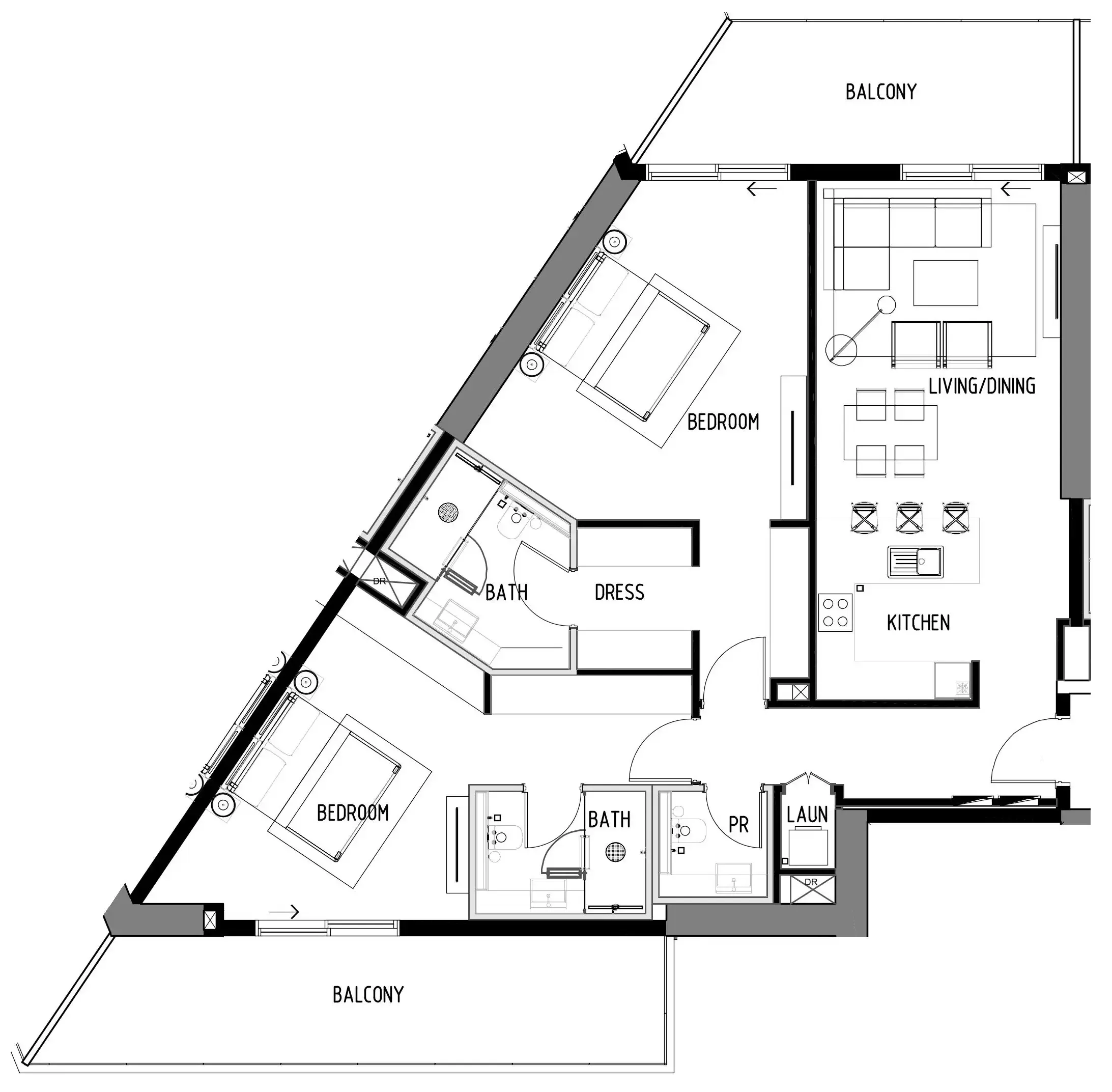 Chelsea Residences — планировка 2 BR Type O