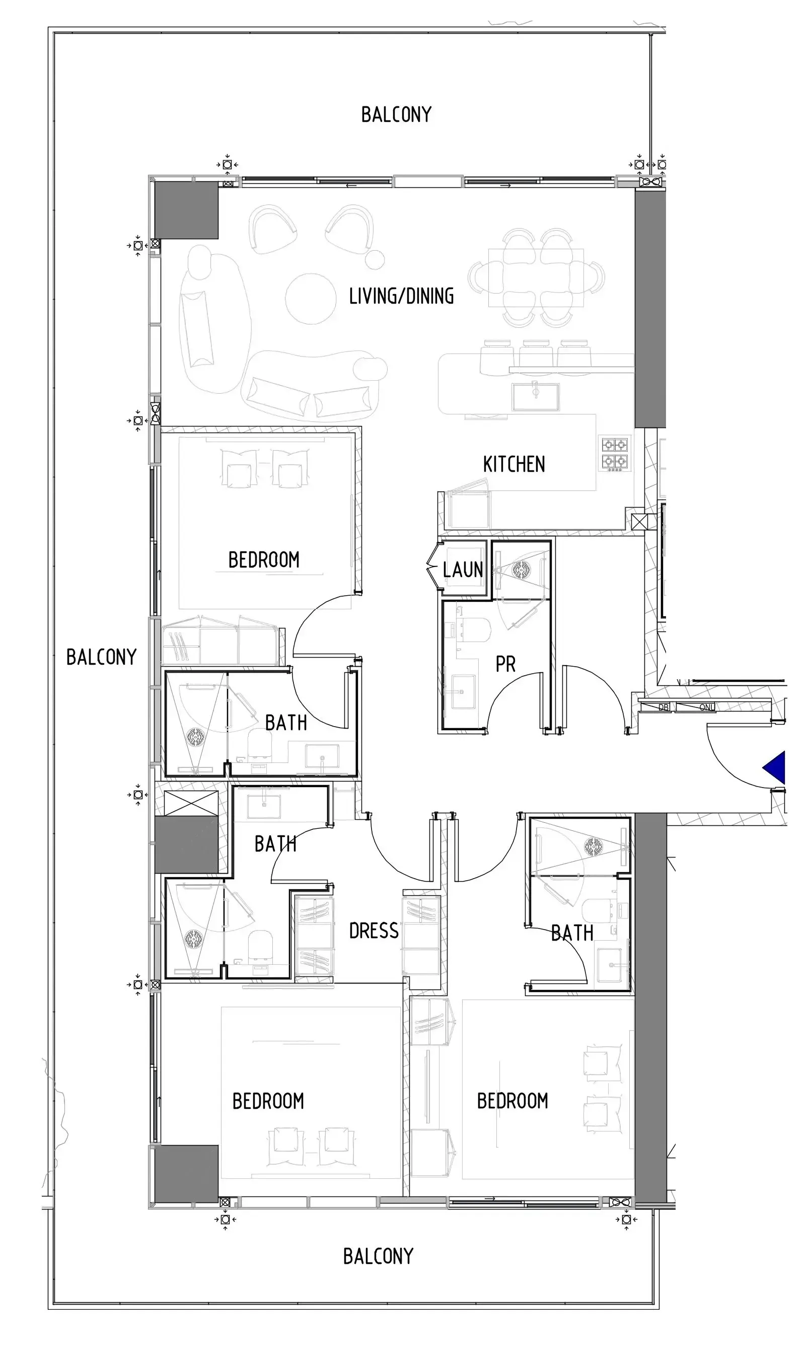 Chelsea Residences — планировка 3 BR Type A