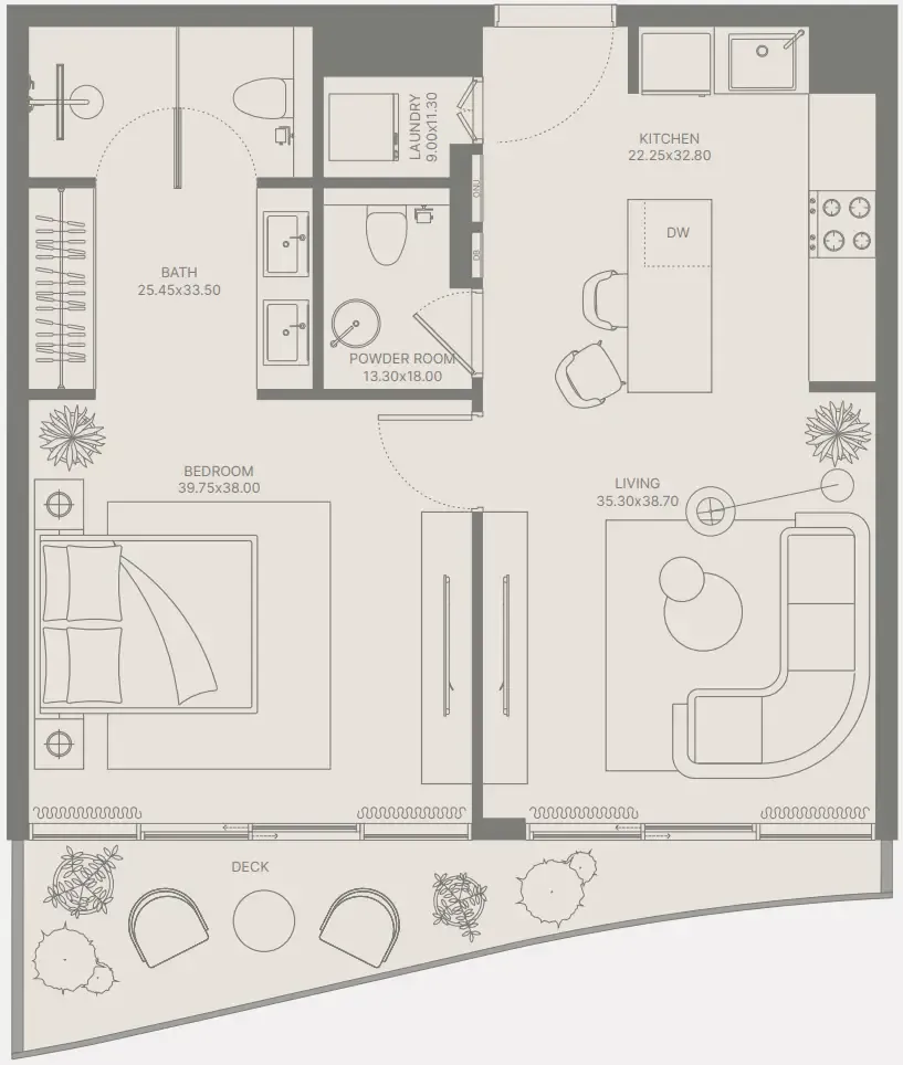 Bond Enclave — планировка 1 BR Type A