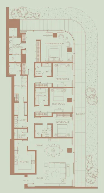 Eden House The Park — планировка 4 BR Type B