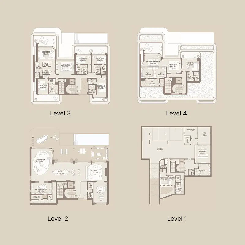 Jumeirah Asora Bay — планировка 7 BR Type A