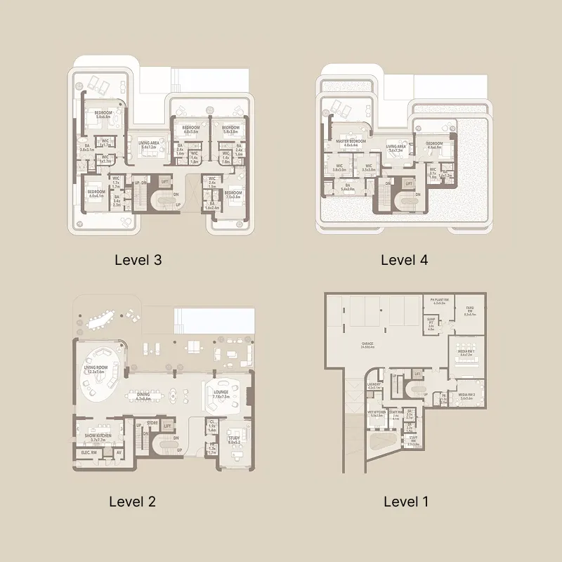 Jumeirah Asora Bay — планировка 7 BR Type B