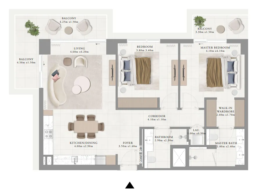 Ocean Cove — планировка 2 BR Type A