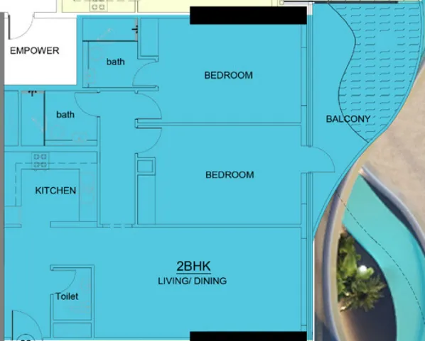 Volga Tower — планировка 2 BR Type J