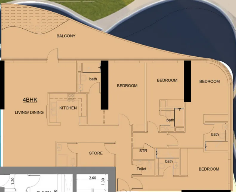 Volga Tower — планировка 4 BR Type B