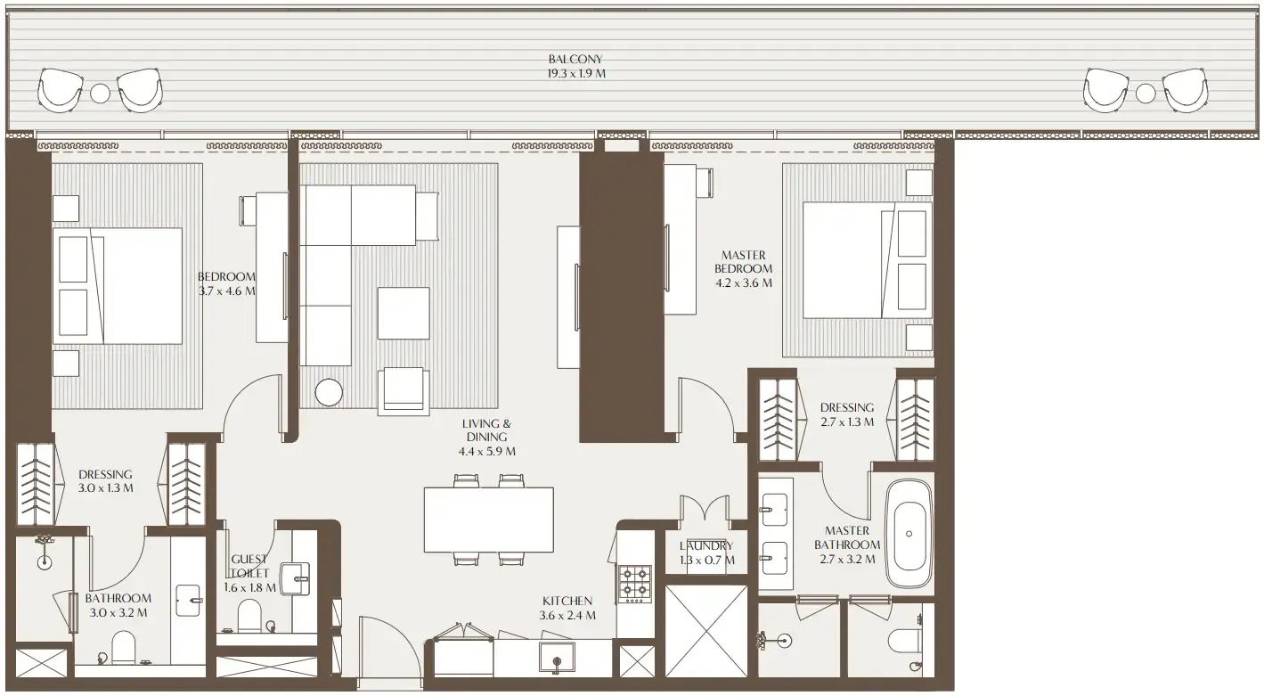 Akala Residences — планировка 2 BR Type C