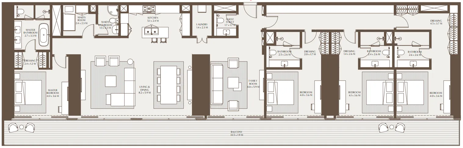 Akala Residences — планировка 4 BR Type A