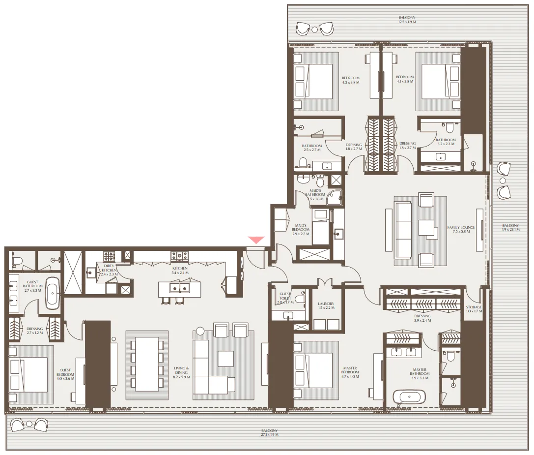 Akala Residences — планировка 4 BR Type C