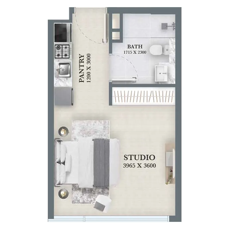 Aum 99 Residences — планировка Studio Typical Unit (1)