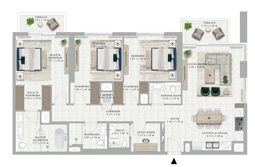Golf Hillside — планировка 3 BR Type A