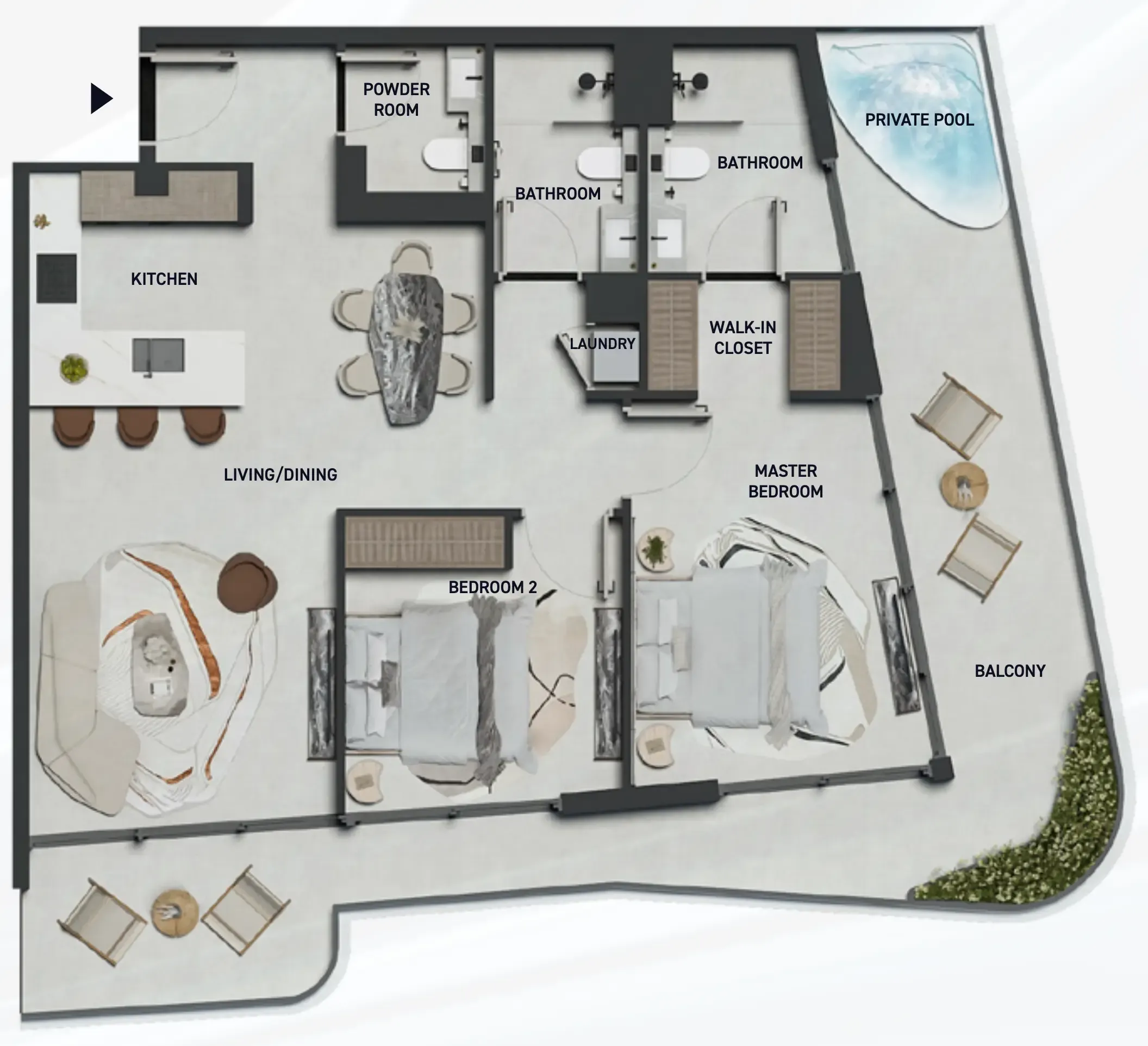 Hadley Heights 2 — планировка 2 BR Type H