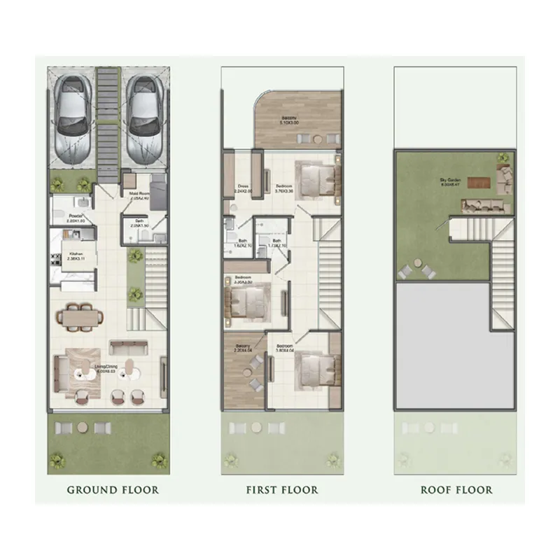 Greenz — планировка 3.5 BR TH