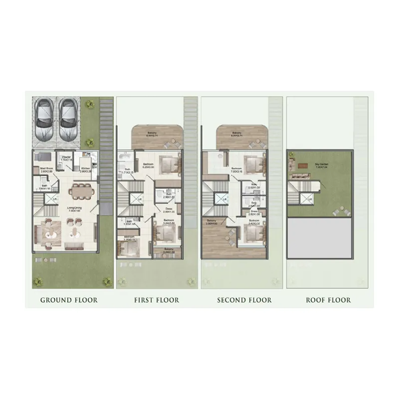 Greenz — планировка 5.5 BR Semi Detached Villa