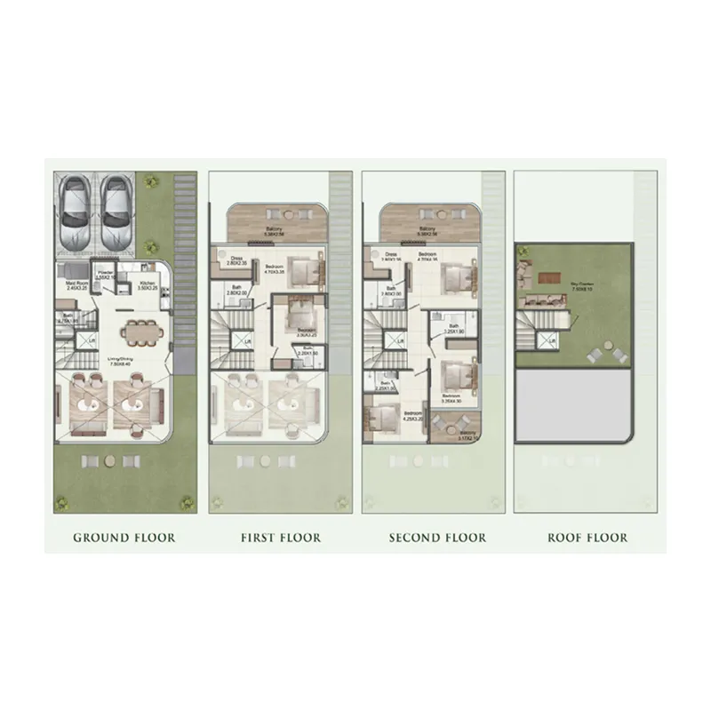Greenz — планировка 5.5 BR Twin Villa