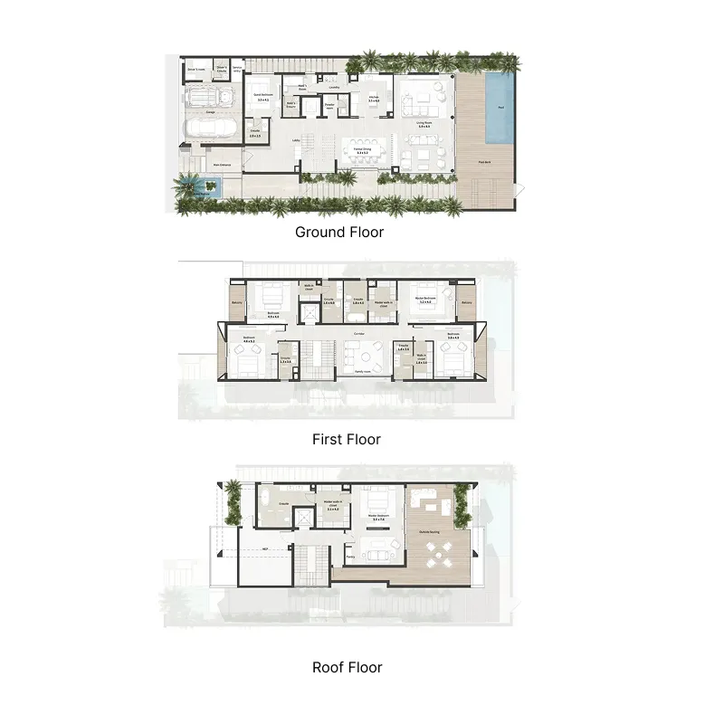 Al Thuraya Island — планировка 6 BR Villa TypeE