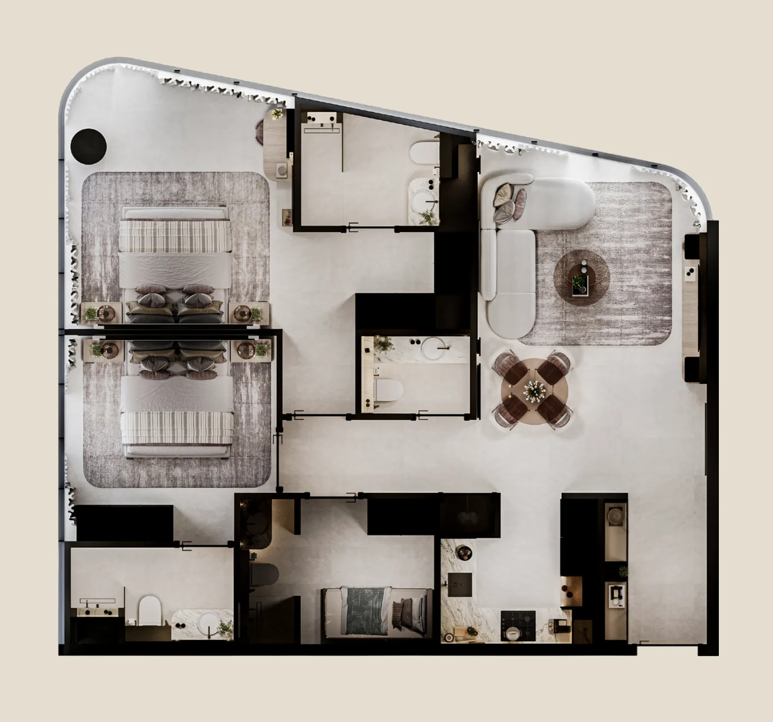 Cybele by Wadan — планировка 2BR Type A