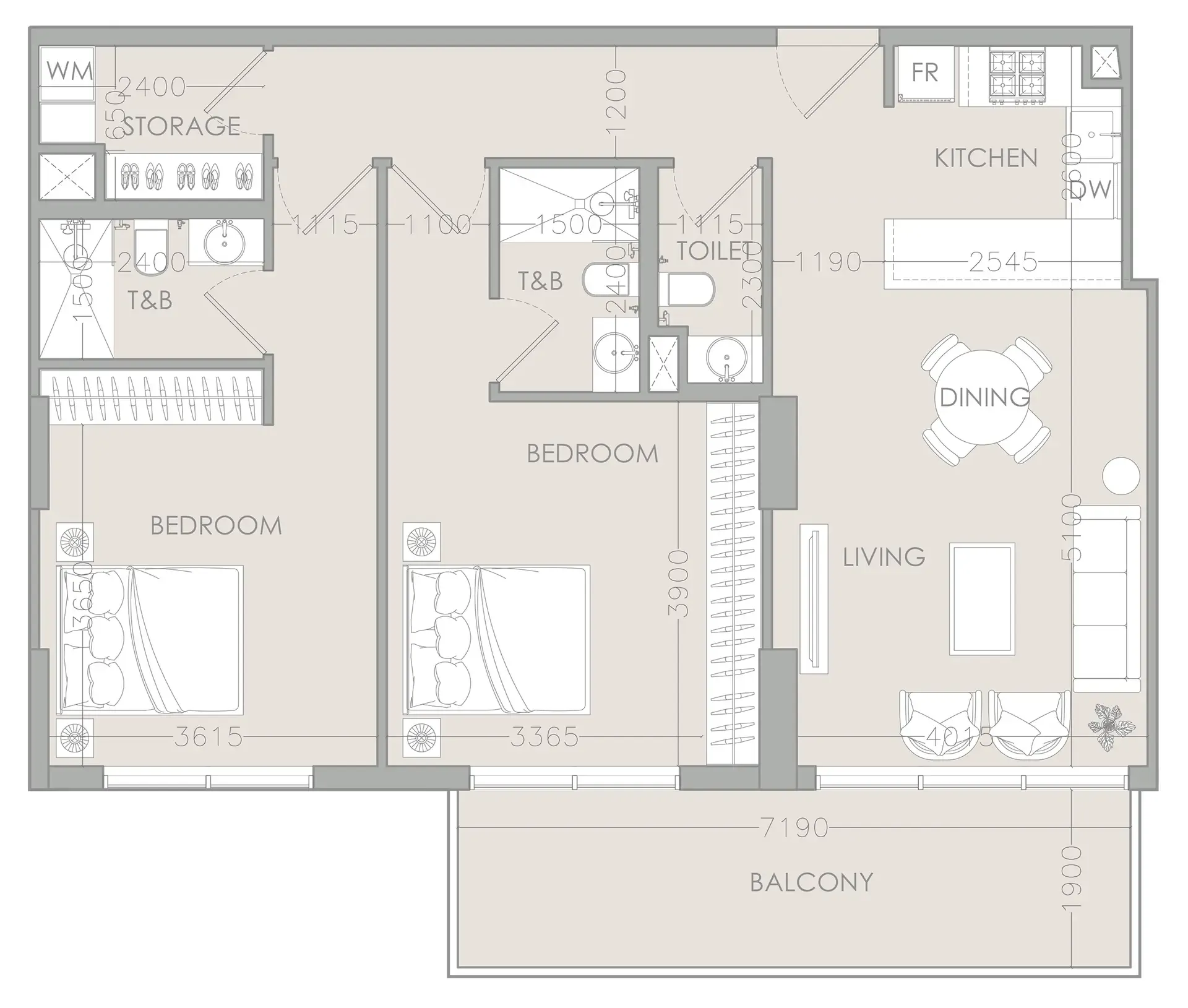 IR1DIAN Park — планировка 2 BR Type C