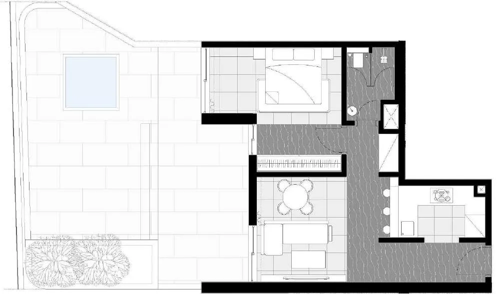 Marea Residences — планировка 1BR s