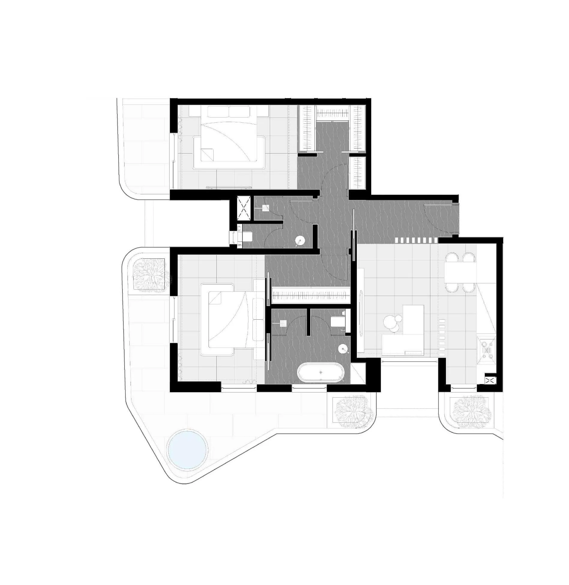 Marea Residences — планировка 2BR A