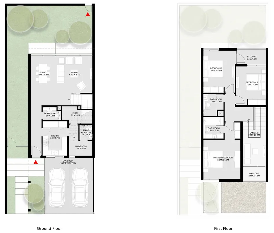 Masaar 3 Sedra — планировка 3BR Type End A
