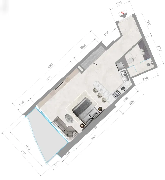 Orchid Towers Phase 1 — планировка STD Type A6