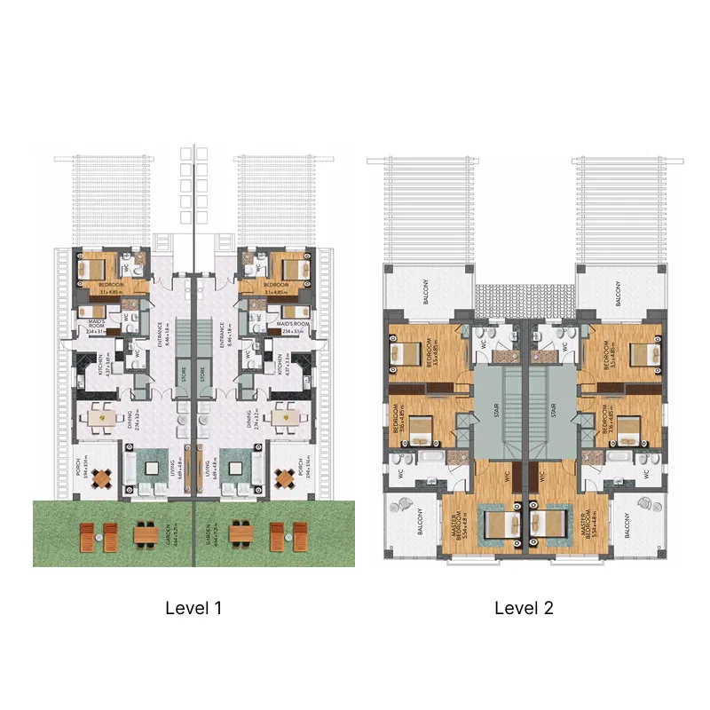 Al Habtoor Polo Resort Villas — планировка 4 BR Villa Type A