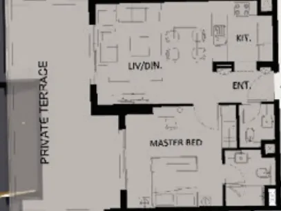 Altai Tower — планировка 1 BR Type A