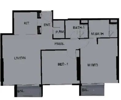 Altai Tower — планировка 2 BR Type B