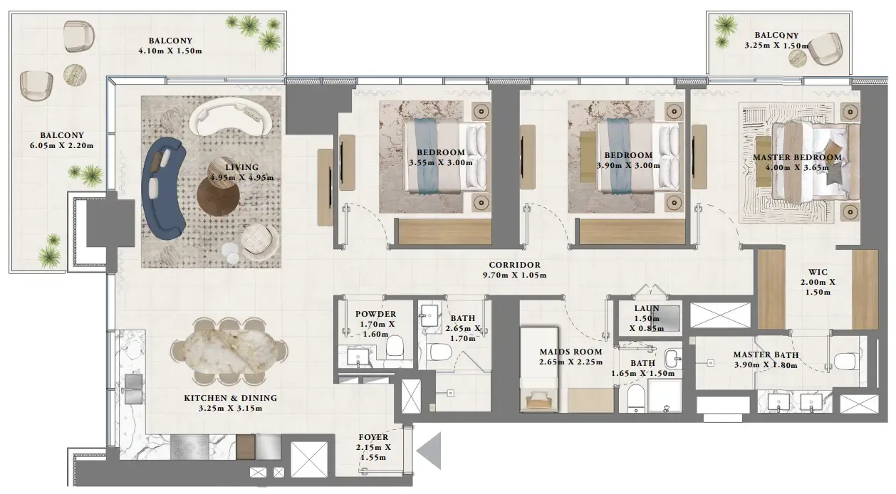 Altan — планировка 3 BR Type A