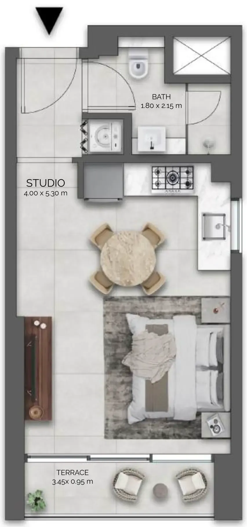 Amazonia Residence — планировка 0 BR Type A
